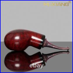 MUXIANG Smooth Briar Tomato Pipe Handmade Wooden Tobacco Smoking Pipe Ebonite