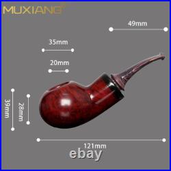 MUXIANG Smooth Briar Tomato Pipe Handmade Wooden Tobacco Smoking Pipe Ebonite