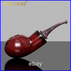 MUXIANG Smooth Briar Tomato Pipe Handmade Wooden Tobacco Smoking Pipe Ebonite