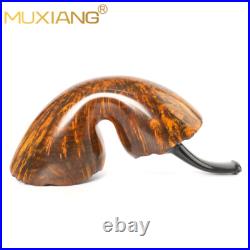 MUXIANG Smooth Calabash Pipe Handmade Briar Freehand Tobacco Pipe Ebonite Stem