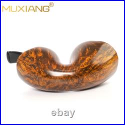 MUXIANG Smooth Calabash Pipe Handmade Briar Freehand Tobacco Pipe Ebonite Stem