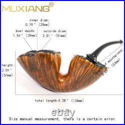 MUXIANG Smooth Calabash Pipe Handmade Briar Freehand Tobacco Pipe Ebonite Stem