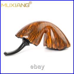 MUXIANG Smooth Calabash Pipe Handmade Briar Freehand Tobacco Pipe Ebonite Stem