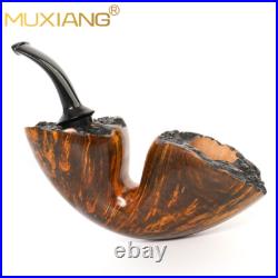 MUXIANG Smooth Calabash Pipe Handmade Briar Freehand Tobacco Pipe Ebonite Stem