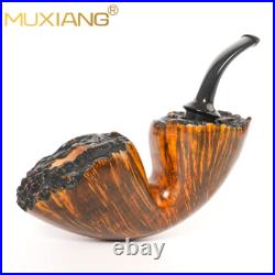 MUXIANG Smooth Calabash Pipe Handmade Briar Freehand Tobacco Pipe Ebonite Stem