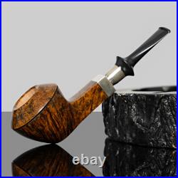 MUXIANG Smooth Eskimo Freehand Pipe Briarwood Tobacco Smoking Pipe Ebonite Stem