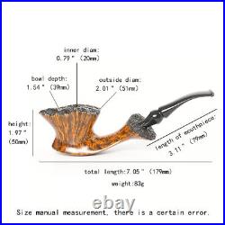 MUXIANG Smooth Fleur Pipe Briar Wooden Freehand Tobacco Pipe Bent Ebonite Stem