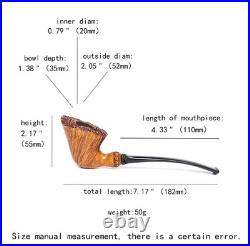 MUXIANG Smooth Freehand Pipe Briar Wooden Burl Tobacco Pipe 3mm Vulcanite Stem