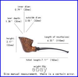 MUXIANG Smooth Freehand Pipe Briar Wooden Burl Tobacco Pipe 3mm Vulcanite Stem