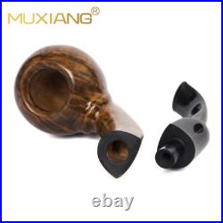 MUXIANG Smooth Freehand Pipe Briar Wooden Poker Tobacco Pipe Cumberland Stem