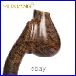 MUXIANG Smooth Freehand Pipe Briar Wooden Poker Tobacco Pipe Cumberland Stem