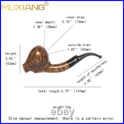 MUXIANG Smooth Freehand Pipe Briar Wooden Poker Tobacco Pipe Cumberland Stem