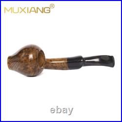 MUXIANG Smooth Freehand Pipe Briar Wooden Poker Tobacco Pipe Cumberland Stem
