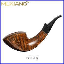 MUXIANG Smooth Freehand Pipe Briar Wooden Tobacco Pipe Horn Pipe Cumberland Stem
