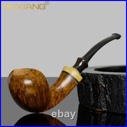 MUXIANG Smooth Freehand Pipe Briar Wooden Tobacco Smoking Pipe Cumberland Stem