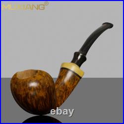 MUXIANG Smooth Freehand Pipe Briar Wooden Tobacco Smoking Pipe Cumberland Stem