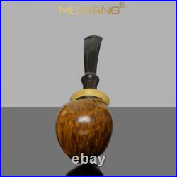 MUXIANG Smooth Freehand Pipe Briar Wooden Tobacco Smoking Pipe Cumberland Stem