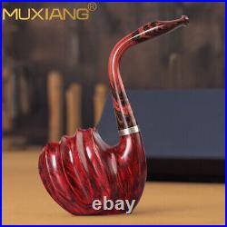 MUXIANG Smooth Freehand Pipe Handmade Briar Wood Tobacco Smoking Pipe Swan Pipe