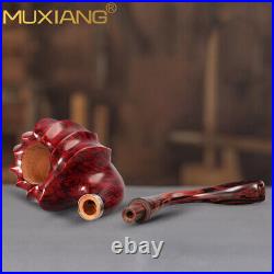 MUXIANG Smooth Freehand Pipe Handmade Briar Wood Tobacco Smoking Pipe Swan Pipe
