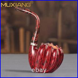 MUXIANG Smooth Freehand Pipe Handmade Briar Wood Tobacco Smoking Pipe Swan Pipe
