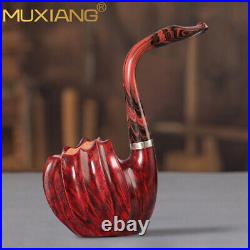 MUXIANG Smooth Freehand Pipe Handmade Briar Wood Tobacco Smoking Pipe Swan Pipe