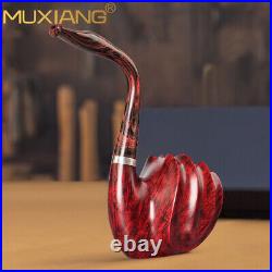 MUXIANG Smooth Freehand Pipe Handmade Briar Wood Tobacco Smoking Pipe Swan Pipe