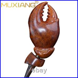MUXIANG Smooth Freehand Pipe Handmade Wooden Tobacco Smoking Pipe Vulcanite Stem