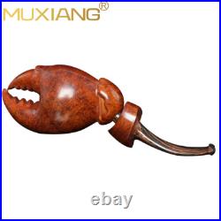 MUXIANG Smooth Freehand Pipe Wooden Tobacco Smoking Pipe Vulcanite Stem Gift Box