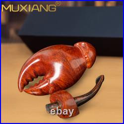 MUXIANG Smooth Freehand Pipe Wooden Tobacco Smoking Pipe Vulcanite Stem Gift Box