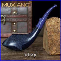 MUXIANG Smooth Freehand Tobacco Pipe Handmade Briar Wooden Pipe Vulcanite Stem