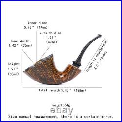 MUXIANG Smooth Horn Pipe Briar Wooden Tobacco Pipe Ebonite Stem Freehand Pipe