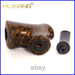 MUXIANG Smooth Poker Pipe Briar Wooden Tobacco Pipe Cumberland Stem Sitter Pipe