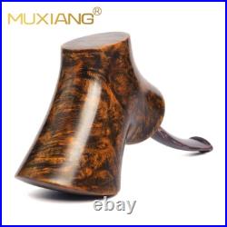 MUXIANG Smooth Poker Pipe Briar Wooden Tobacco Pipe Cumberland Stem Sitter Pipe