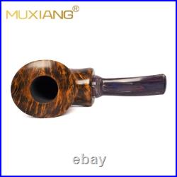 MUXIANG Smooth Poker Pipe Briar Wooden Tobacco Pipe Cumberland Stem Sitter Pipe