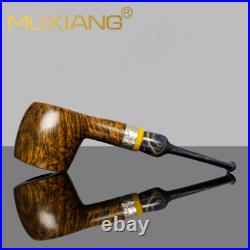 MUXIANG Smooth Pot Freehand Pipe Briar Wooden Tobacco Smoking Pipe Ebonite Stem