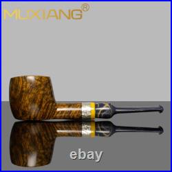MUXIANG Smooth Pot Freehand Pipe Briar Wooden Tobacco Smoking Pipe Ebonite Stem