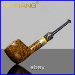 MUXIANG Smooth Pot Freehand Pipe Briar Wooden Tobacco Smoking Pipe Ebonite Stem