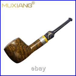 MUXIANG Smooth Pot Freehand Pipe Briar Wooden Tobacco Smoking Pipe Ebonite Stem