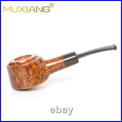 MUXIANG Smooth Pot Pipe Handmade Briar Wooden Tobacco Smoking Pipe Ebonite Stem