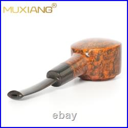 MUXIANG Smooth Pot Pipe Handmade Briar Wooden Tobacco Smoking Pipe Ebonite Stem