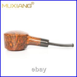 MUXIANG Smooth Pot Pipe Handmade Briar Wooden Tobacco Smoking Pipe Ebonite Stem