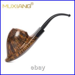 MUXIANG Smooth Ramses Pipe Briar Wooden Tobacco Pipe Cumberland Stem Freehand