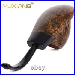 MUXIANG Smooth Ramses Pipe Briar Wooden Tobacco Pipe Cumberland Stem Freehand