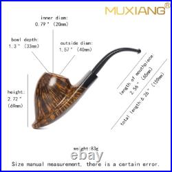MUXIANG Smooth Ramses Pipe Briar Wooden Tobacco Pipe Cumberland Stem Freehand