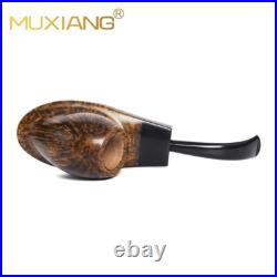 MUXIANG Smooth Ramses Pipe Briar Wooden Tobacco Pipe Cumberland Stem Freehand