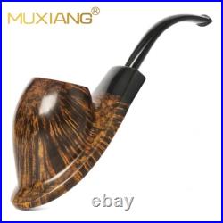 MUXIANG Smooth Ramses Pipe Briar Wooden Tobacco Pipe Cumberland Stem Freehand