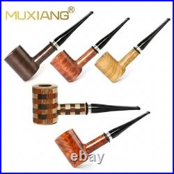 MUXIANG Wooden Poker Tobacco Pipe 9mm Filter Sitter Pipe Straight Taper Stem