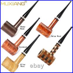 MUXIANG Wooden Poker Tobacco Pipe Sitter Pipe 9mm Filter Acrylic Straight Stem