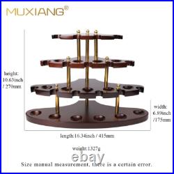 MUXIANG Wooden Tobacco Pipe Stand Rack Holder For 15 Briar Smoking Pipes Walnut