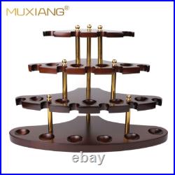 MUXIANG Wooden Tobacco Pipe Stand Rack Holder For 15 Briar Smoking Pipes Walnut